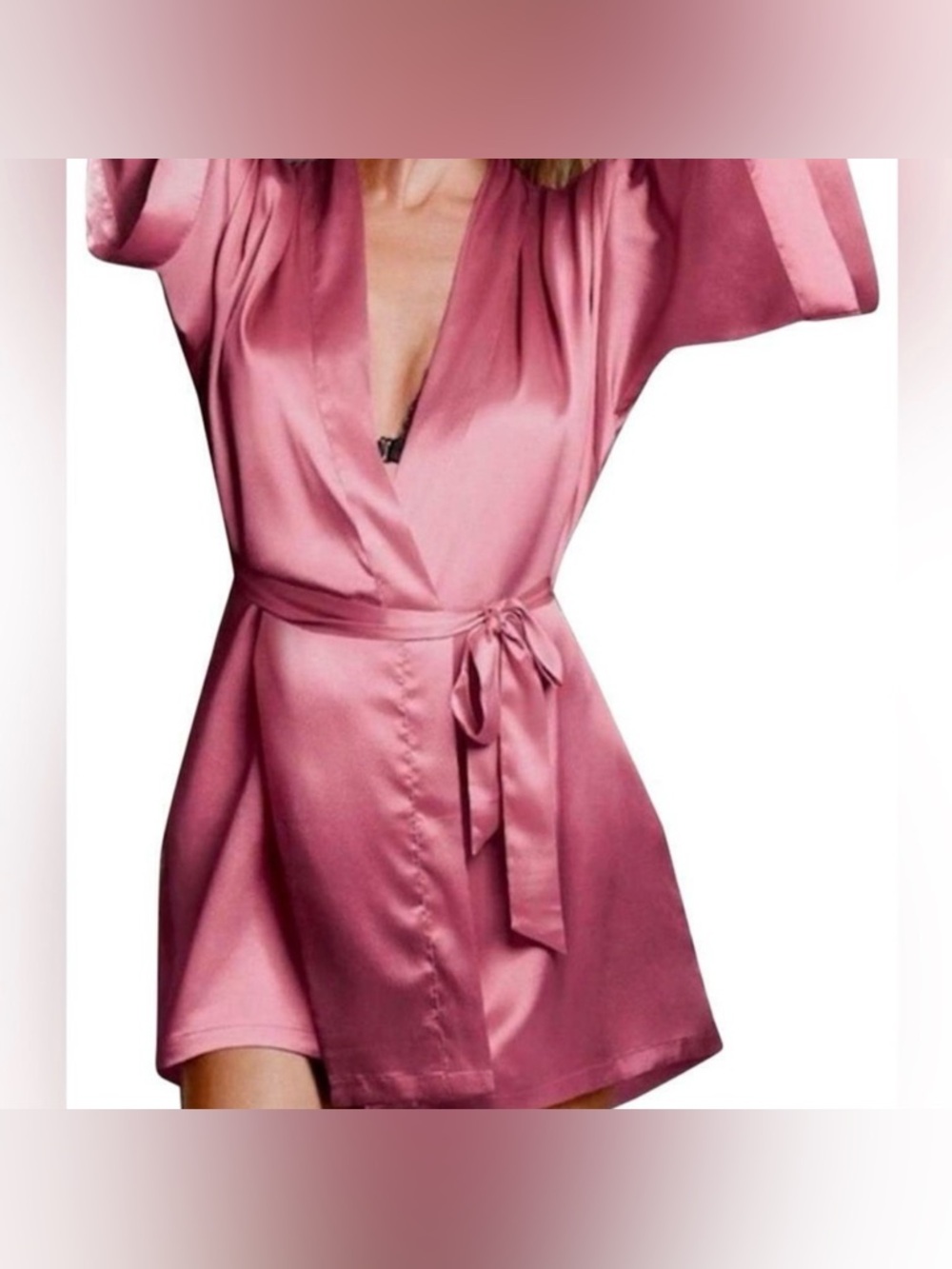 Victoria’s Secret Very Sexy Satin Effect Mauve Kimono Robe Size M/L